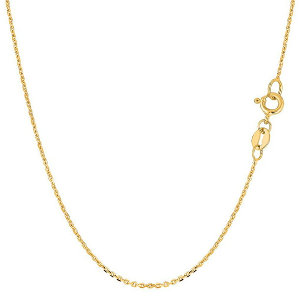14K Solid Yellow Gold Cable Chain Necklace 1mm 16" 24" 1.1mm 17",18" 20" 